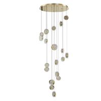 Długa złota lampa wisząca na antresole LED 3000K EUFORIA PENDANT ROUND 19 3-STEP DIMM GO Azzardo AZ6740