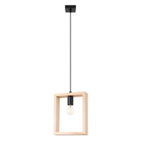 Lampa wisząca ARIES ramka drewniana naturalne drewno Sollux SL.1310