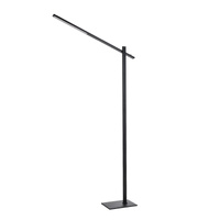 Minimalistyczna czarna lampa stojąca LED – asymetryczny kształt i lekka forma ONTARIO FLOOR DIMM SWITCH BK Azzardo AZ6803