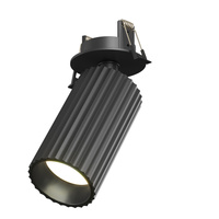 Czarna podtynkowa wpuszczana ryflowana tuba sufitowa regulowana 1xGU10 Calipso C110CL-01-GU10-B Maytoni