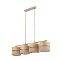 Lampa wisząca cztery abażury z juty DORMA WOOD JUTA 4xE27 Tk Lighting 11789