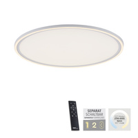 Okrągły biały plafon sufitowy 60cm sterowany pilotem z dodatkowym podświetleniem  EDGING Just Light 14871-16