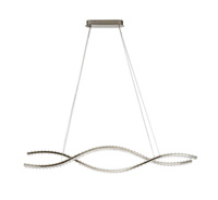 Lampa wisząca kryształowa chromowana fala LED sterowana pilotem SPARK WAVES PENDANT 150 CCT DIMM CH + REMOTE CONTROL AZZARDO AZ6564