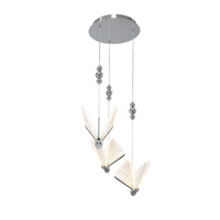 Lampa wisząca Mariposa motyw motyli 3 srebrna LED CCT Light Prestige LP-1715/3P CH