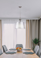 PRIMA LAMPA WISZĄCA CHROMOWY 1X60 E27 ABAŻUR SREBRNY Candellux 31-03690