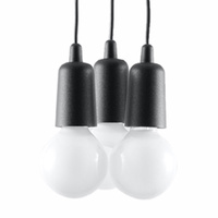 Lampa wisząca DIEGO 3 czarna Sollux SL.0573