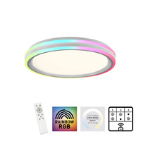 Lampa sufitowa plafon z obramówką RGB sterowany pilotem SPHERIC Just Light 15154-16