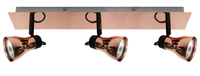 LAMPA ANGUS LISTWA 3X50W GU10 CZARNY+MIEDZIANY BEZ ŻARÓWEK Candellux 93-60525