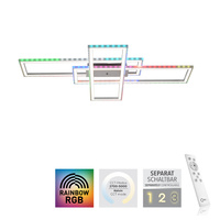 Lampa sufitowa prostokątne ramki LED z RGB sterowane pilotem FELIX60 Just Light 14637-55