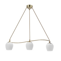 Serano lampa wisząca patynowy 3x60W E27 klosz biały Candellux 33-07377