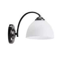 GRACJA LAMPA KINKIET CZARNY PERŁOWY 1X40 E27 KLOSZ BIAŁY Candellux 21-22448