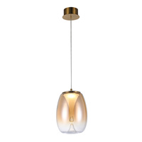 Unikalna lampa wisząca z bursztynowym kloszem PAMELA 20 AMBER AZZARDO AZ6184