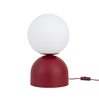 Duża lampka stołowa o średnicy 30cm w kolorze burgund 1xE27 MIKI BURGUND BIG Tk Lighting 16217