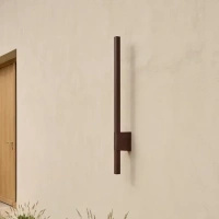 Brązowy, smukły kinkiet elewacyjny LED 60cm BARI RUST Kaja Lighting K-8242