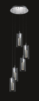 Nowoczesna lampa wisząca Verizon chromowa z pięcioma kloszami Italux MD109003-5B