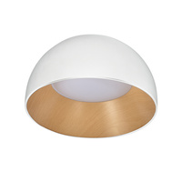 LIGURIA LAMPA SUFITOWA PLAFON BIAŁO DREWNIANY 18W LED 35 CM KLOSZ BIAŁY Candellux 13-24145