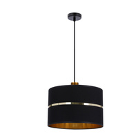 Assam lampa wisząca czarny+złoty 1x60w e27 abażur czarny+złoty pasek Candellux 31-17444