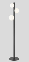 Czarna lampa podłogowa z trzema szklanymi kulami FORES 3xG9 Zuma Line F0574-03N-P7AA