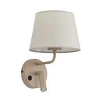 Kinkiet z abażurem z dodatkową lampką do czytania 1XE27 + 1XG9 MAJA SABIA Tk Lighting 11596