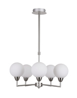 Logos lampa wisząca satynowy 5x25w g9 klosz biały Candellux 35-05458