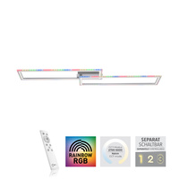 Lampa sufitowa dwie prostokątne ramki LED z RGB sterowane pilotem FELIX60 Just Light 14635-55