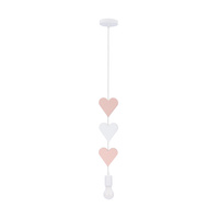 HEARTS LAMPA WISZĄCA 1X20W E27 IQ KIDS RÓŻOWY+BIAŁY Candellux 31-12142