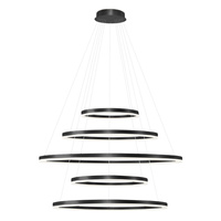 Lampa wisząca duża 5 okręgów HALO PENDANT 150+120+100+80+60 CCT DIMM BK + REMOTE CONTROL AZZARDO AZ5351 sterowana pilotem