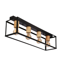 RETRO LAMPA SUFITOWA CZARNY 4X40W E27 KLOSZ CZARNY Candellux 34-00798