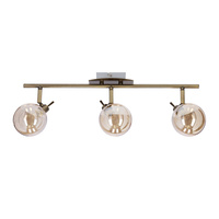 Lentini lampa sufitowa listwa patynowy 3x40w g9 klosz bursztynowy Candellux 93-16355