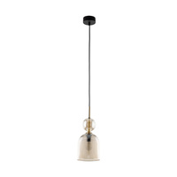 Lampa wisząca ryflowane bursztynowe szkło SOPHIA COGNAC 1xE14 Tk Lighting 11039