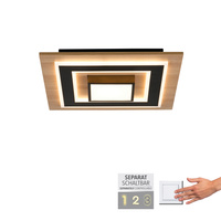 Kwadratowa lampa sufitowa 40cm drewniana TOLA LED 3000K Just Light 14563-18