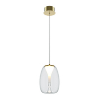 Złota lampa wisząca z przeźroczystym kloszem LED Splash MOD282PL-L8G3K1 Maytoni