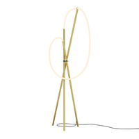 Złota lampa podłogowa na trójnogu z pętlą świetlną Crochet MOD369FL-L36BS3K Maytoni