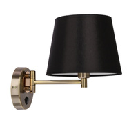 IBIS LAMPA KINKIET PATYNOWY 1X40W E14 ABAŻUR CZARNY Candellux 21-27597