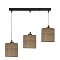 LEGNO LAMPA WISZĄCA CZARNY 15 3X40W E27 ABAŻUR ORZECHOWY Candellux 33-18335