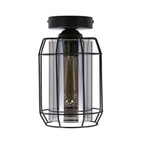 Jonera lampa sufitowa czarny 1x40w e27 klosz dymiony Candellux 31-08404