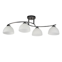 GRACJA LAMPA SUFITOWA CZARNY PERŁOWY 4X40 E27 KLOSZ BIAŁY Candellux 34-22479
