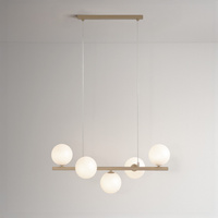 Elegancka, beżowa lampa wisząca z białymi kloszami ARDI Kaja Lighting K-5841