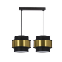 Prestige lampa wisząca czarny 2x40w e27 abażur czarny+złoty Candellux 32-17925