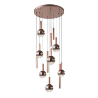 Lampa wisząca miedziana na okrągłej podsufitce 12xLED 3000K Camino Italux PND-24038-12A-COPP