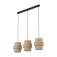 Lampa wisząca potrójna abażury z juty CALISTO JUTA 3xE27 Tk Lighting 10978