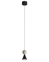 Lampa wisząca mały metalowy stożek z ozdobną kulą z trawertynu LED 3000K Bingo Maxlight P0683