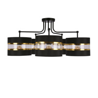 Andy lampa wisząca czarny 5x40w e27 abażur czarny+złoty Candellux 35-06158