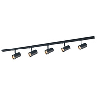 Lampa szynowa Marvi TR Jazz czarna 5-punktowa oprawa na żarówki GU10 o długości 150 cm Italux 913721-5-BL-SET