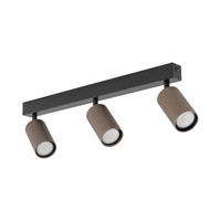 Potrójna listwa sufitowa z ryflowanymi brązowymi tubami TUNE BROWN 3XGU10 Tk Lighting 16148