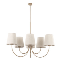 Żyrandol wiszący o średnicy 85cm z abażurkami z lnu CANDI SABIA 6xE27 Tk Lighting 11072