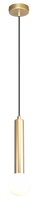Lampa wisząca cienka złota tuba zakończona szklaną białą kulą FREYA 1xG9 Zuma Line P230627901C