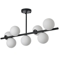 Lampa wisząca czarna siedem białych kul 7xE14 PLC0104-BK Yaskr