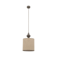 Lampa wisząca abażur o średnicy 25cm z ciemnego lnu AMURA NEW BROWN 1xE27 Tk Lighting 11438