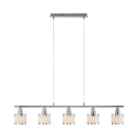 Lampa wisząca pięć szklanych kloszy na chromowanej belce  ACCOR Just Light 5xE14  15375-17